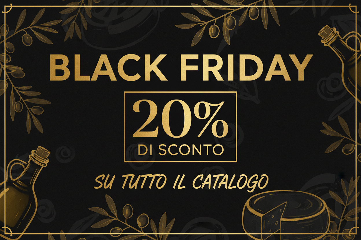 black friday 20 % di sconto su tutto il catalogo
