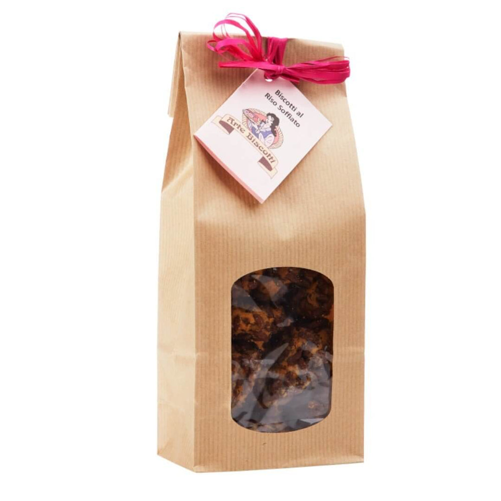 biscotti artigianali al riso soffiato e cacao in busta da 200 gr