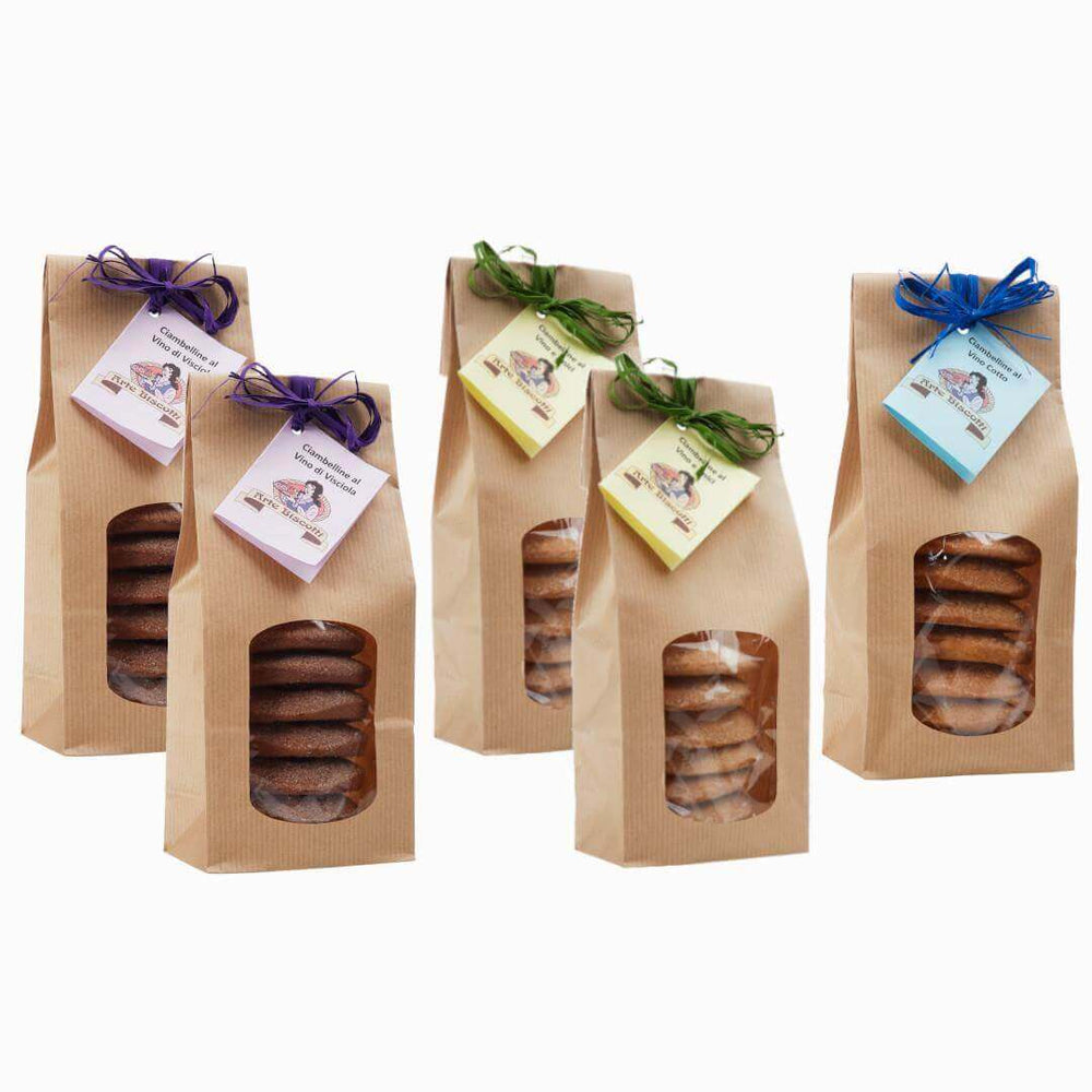 ciambelle artigianali miste al vino di visciola e vino cotto dolce e vino e anice da 200 gr