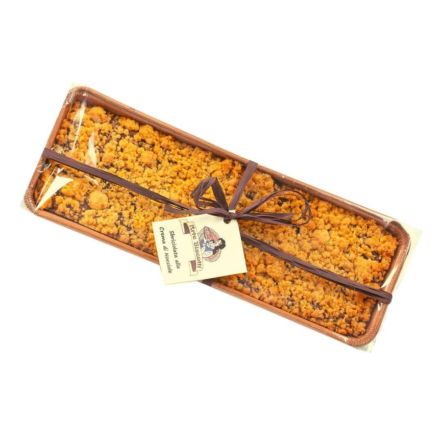 sbriciolata o sbrisolona con crema di nocciole in-scatola da 430 g