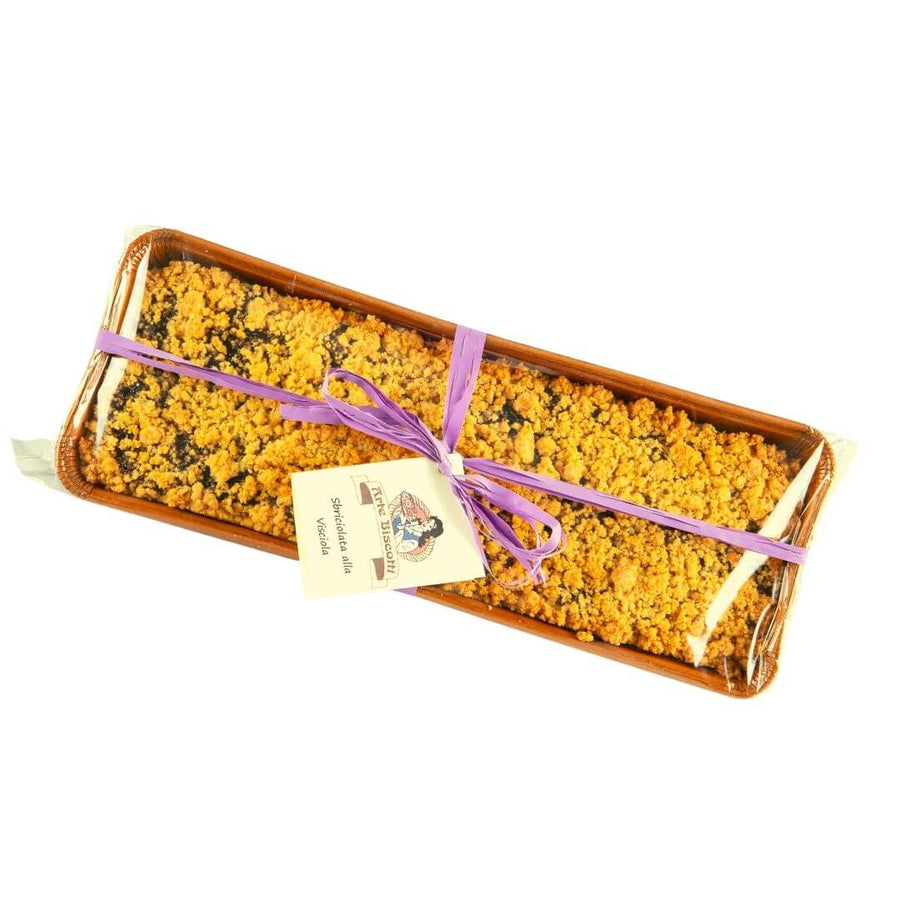 sbriciolata o sbrisolona con marmellata di visciole in scatola da 430 gr